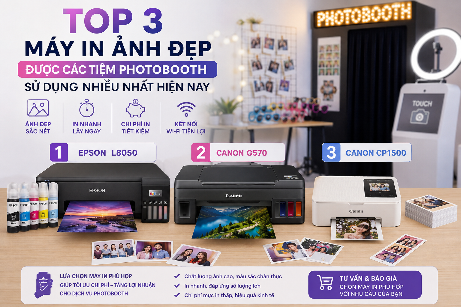 TOP 3 Máy In Ảnh Đẹp Được Các Tiệm Photobooth Sử Dụng Nhiều Nhất Hiện Nay